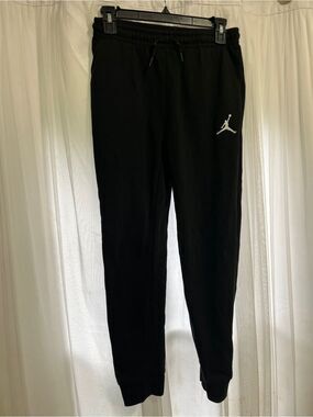 Jordan Black Jogger Sweatpants White Jumpman Logo size large workout sport